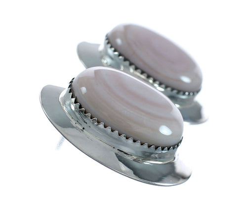 Navajo Pink Shell Sterling Silver Post Earrings X11331